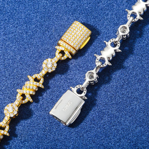 S925 Iced Barbed Wire Moissanite Bracelet - Different Drips