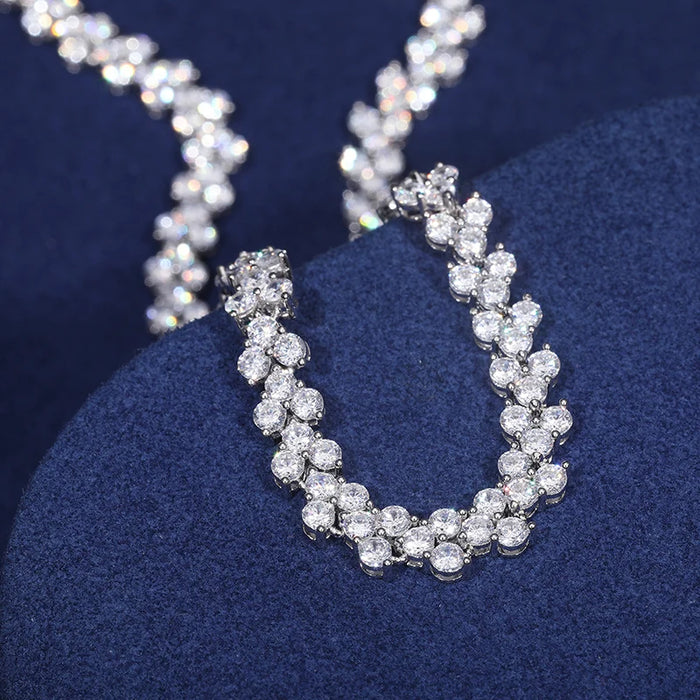 6mm S925 Moissanite Diamond V Cluster Chain - Different Drips