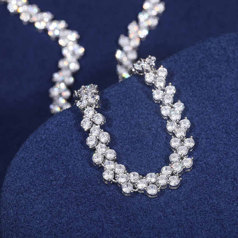 6mm S925 Moissanite Diamond V Cluster Chain - Different Drips