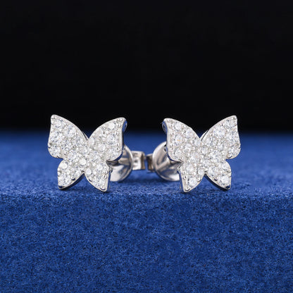 S925 Moissanite Butterfly Stud Earrings - Different Drips