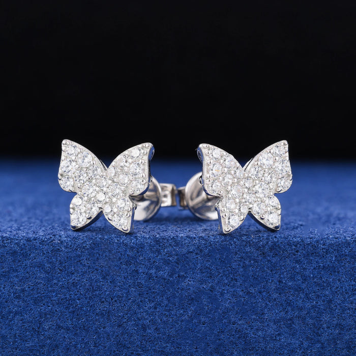 S925 Moissanite Butterfly Stud Earrings - Different Drips