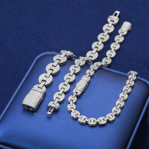 6-10mm Moissanite Iced Mariner-Link Bracelet - Different Drips