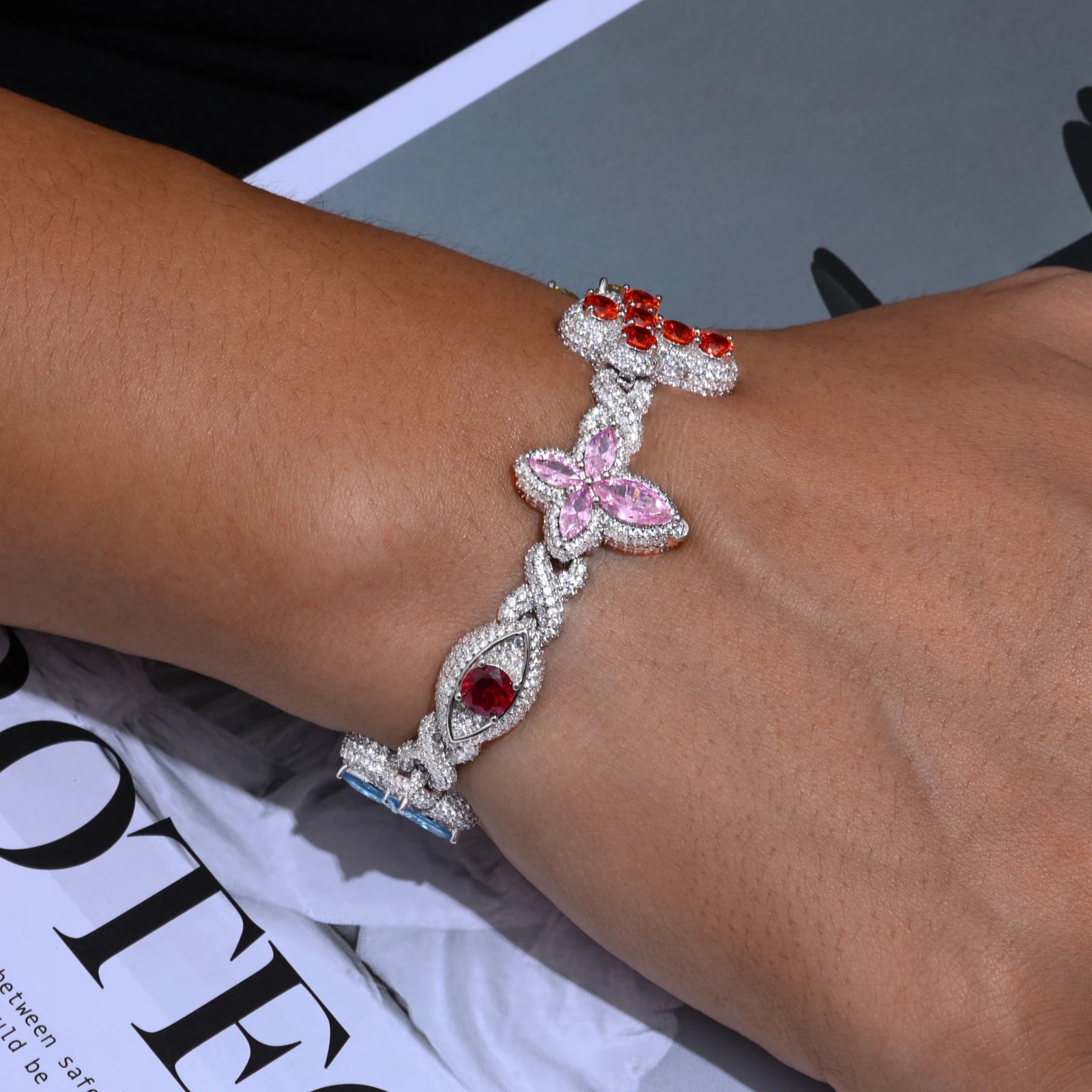 S925 Moissanite Floral Garden Bracelet - Different Drips