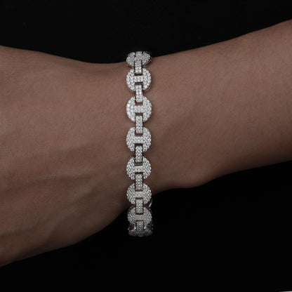 6-10mm Moissanite Iced Mariner-Link Bracelet - Different Drips