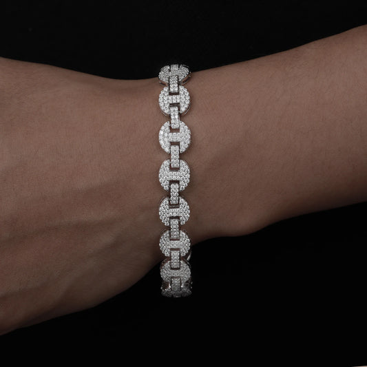 6-10mm Moissanite Iced Mariner-Link Bracelet - Different Drips