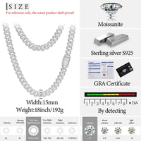 Thumbnail for 15mm S925 Moissanite Prong Cuban Chain - Different Drips
