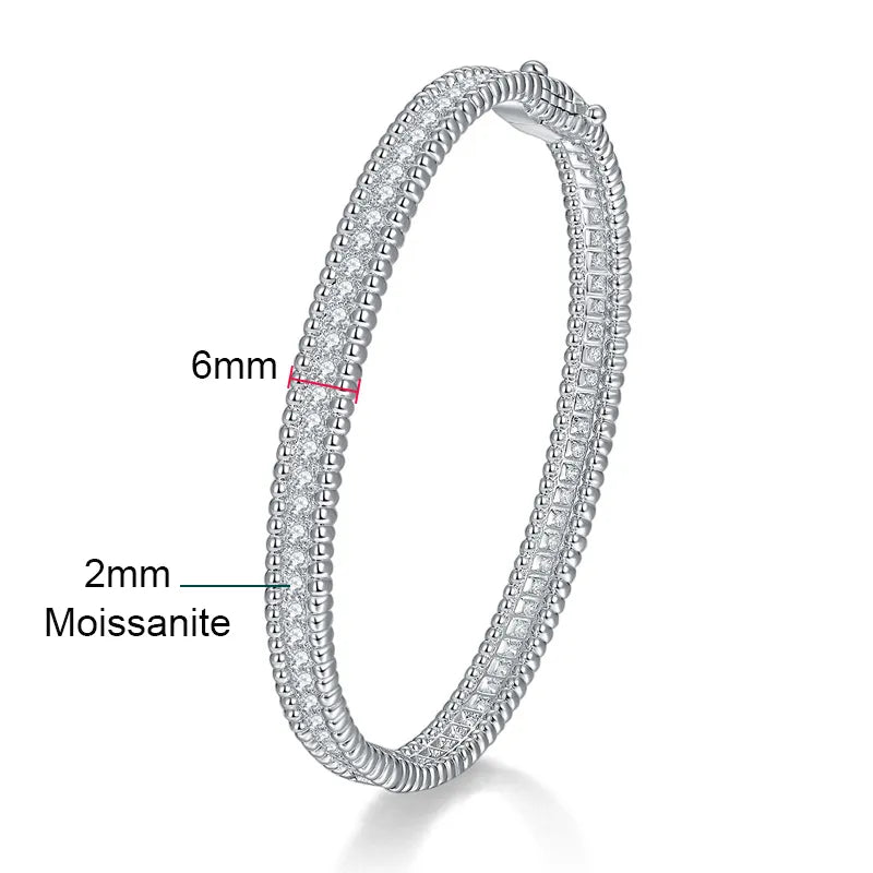 6mm Women's S925 Moissanite Bead Bracelet - Different Drips