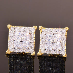 10mm Square Cut Clustered Earrings - Different Drips