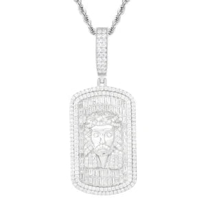 S925 Moissanite Rectangular Jesus Pendant - Different Drips
