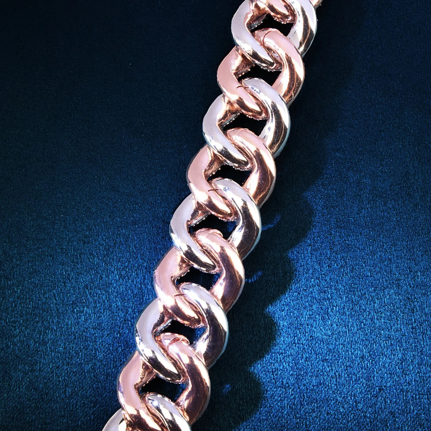 19mm Iced Two Tone Miami Cuban Link Bracelet - Different Drips