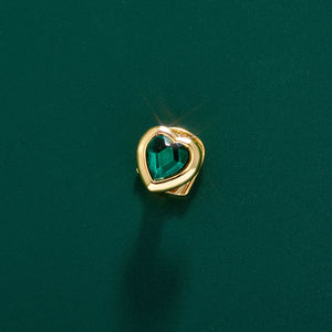 Emerald Heart Single Tooth Grillz - Different Drips