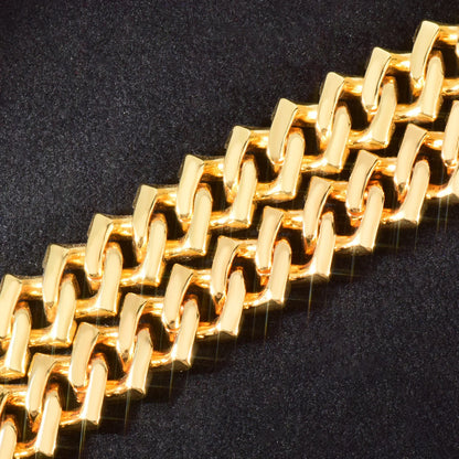 10mm Baguette Prong Cuban Link Bracelet - Different Drips
