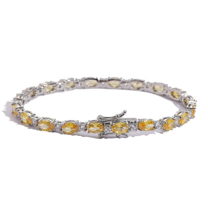 Yellow Oval Stone Tennis Bracelet - Different Drips