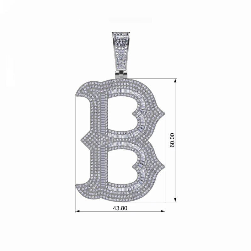 S925 Moissanite Baguette Custom Letter Pendant - Different Drips