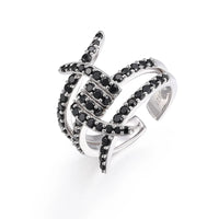 Thumbnail for S925 Black Moissanite Barbed Wire Ring - Different Drips