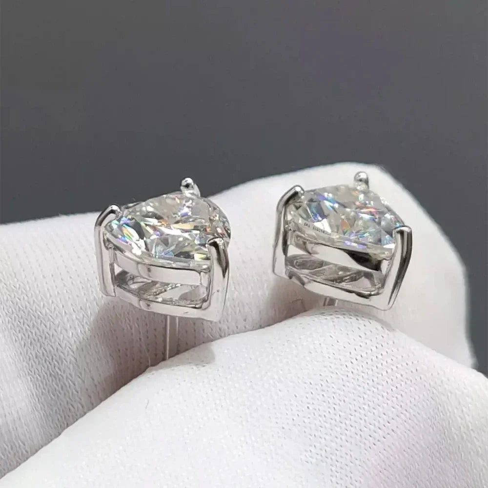 Women's S925 Moissanite Diamond Heart Cut Earrings - Different Drips