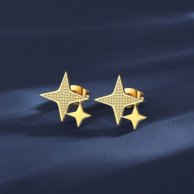 Solid Twinkle Star Earrings - Different Drips