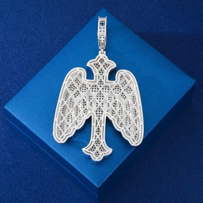 S925 Moissanite Angel Wing Cross Pendant - Different Drips