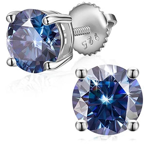 6.5mm S925 Colored Moissanite Stud Earrings - Different Drips