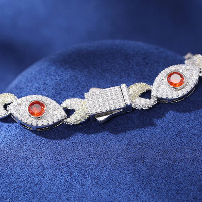 S925 Moissanite Infinity Cross Eye Link Bracelet - Different Drips