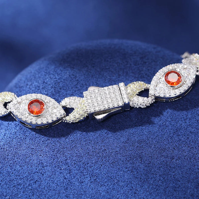 S925 Moissanite Infinity Cross Eye Link Bracelet - Different Drips