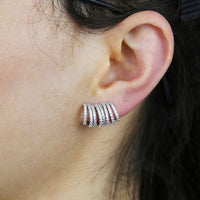 Thumbnail for S925 Women's Clustered Huggie Earrings - Different Drips