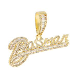 Iced Out Baguette Boss Man Pendant - Different Drips