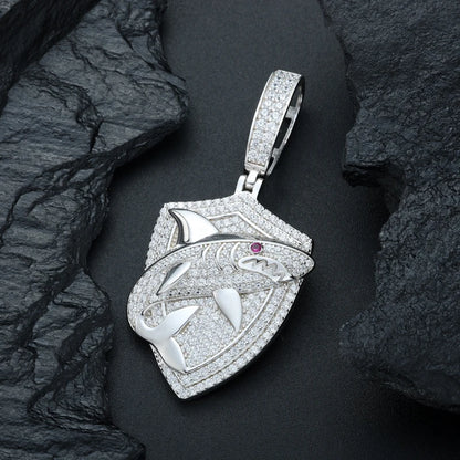 S925 Moissanite Shark Shield Pendant - Different Drips