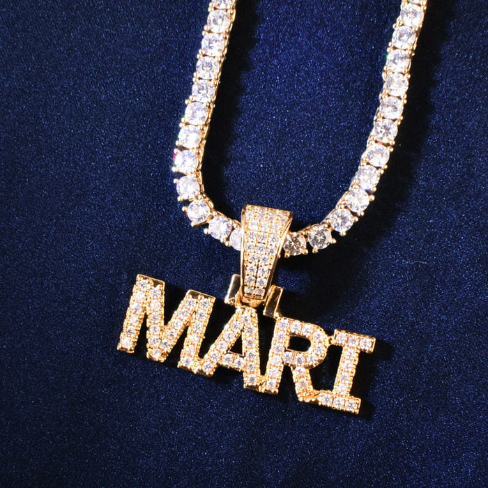 Small Bold Font Custom Letter Pendant - Different Drips