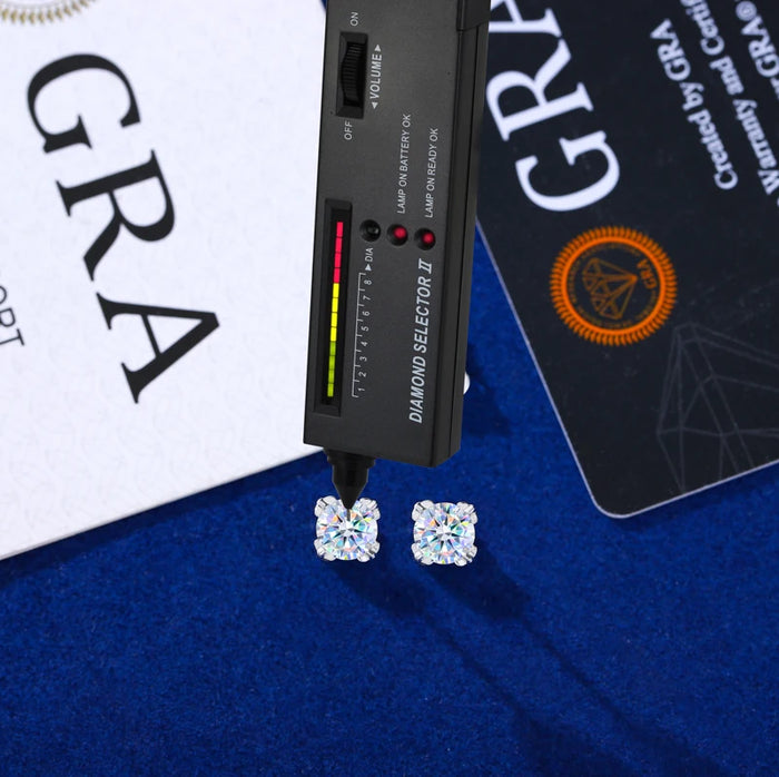 925 Sterling Silver Flower Prong Moissanite Stud Earrings - Different Drips