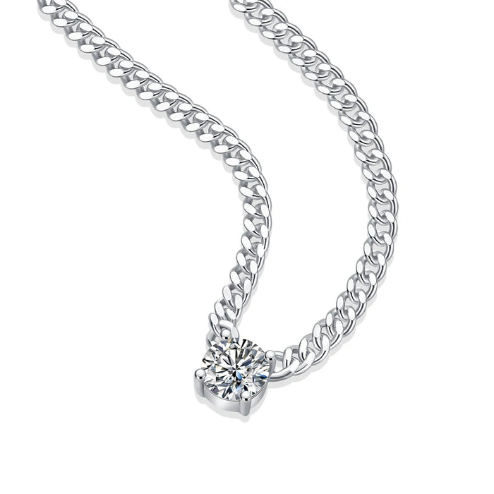 Women's S925 Round Cut Moissanite Diamond Cuban Necklace - Different Drips