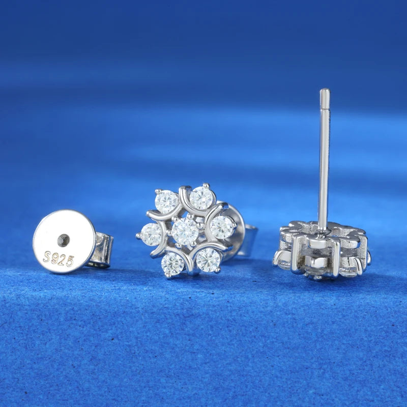 S925 Moissanite Diamond Snow Stud Earrings - Different Drips