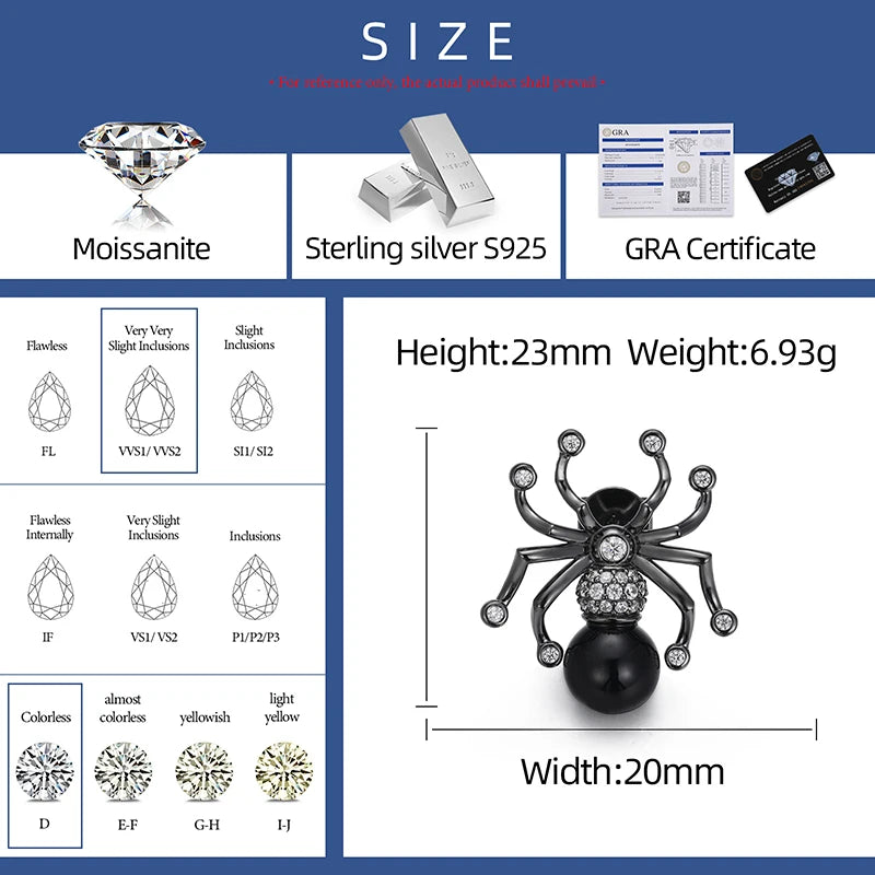 S925 Moissanite Spider Earrings - Different Drips