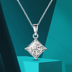 Women's S925 Rhombus Cut Moissanite Pendant - Different Drips