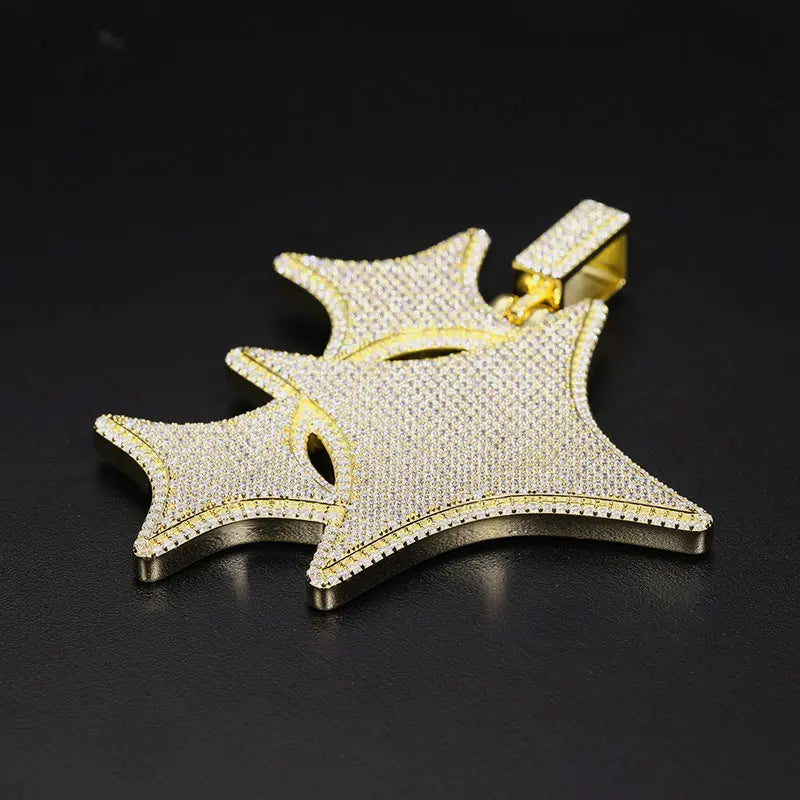 S925 Moissanite Triple Star Pendant - Different Drips