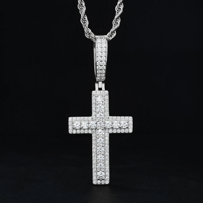 S925 Moissanite Cross Pendant - Different Drips