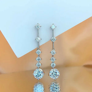 Women's S925 Moissanite Diamond Long Tassel Dangle Earrings - Different Drips