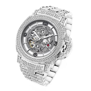 Automatic Skeleton Gold Pave Watch - Different Drips