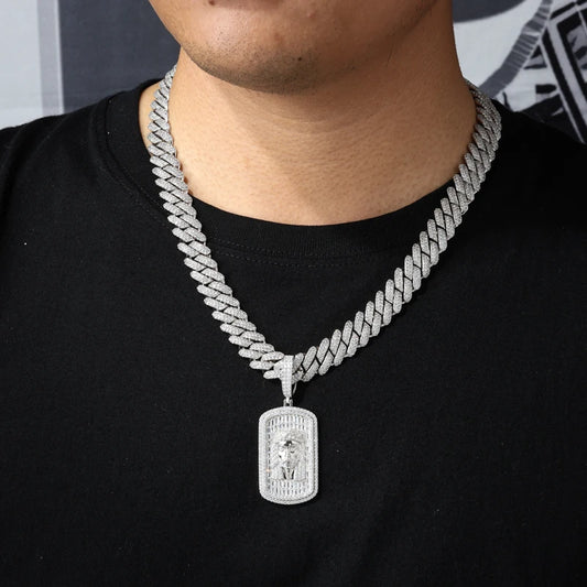S925 Moissanite Rectangular Jesus Pendant - Different Drips