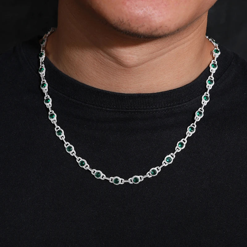 7mm S925 Moissanite Gem Stationed Chain - Different Drips