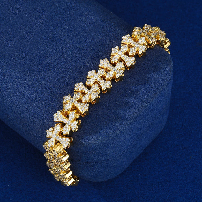 Budded Cross Link Moissanite Bracelet - Different Drips