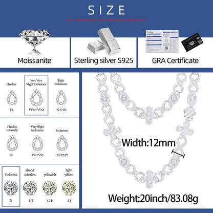 S925 Moissanite Diamond Infinity / Cross / Eye Link Chain - Different Drips