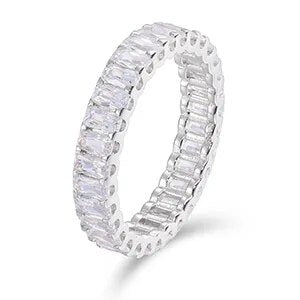 S925 Baguette Moissanite Eternity Band Ring - Different Drips