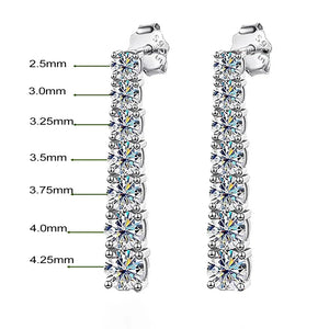 Women's S925 Tennis Drop Moissanite Diamond Earrings - Different Drips