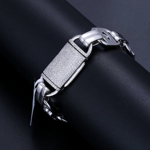 15mm S925 Moissanite Card Link Bracelet - Different Drips