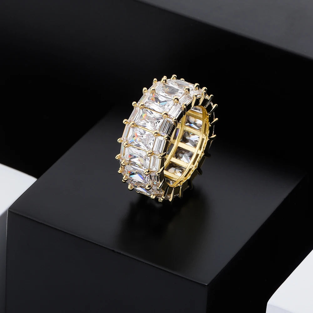 3 Row Baguette Eternity Ring - Different Drips
