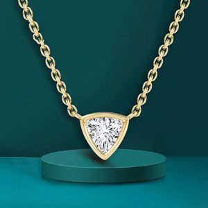 Women's S295 Moissanite Trillion Cut Diamond Pendant - Different Drips