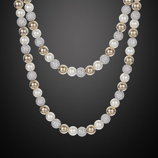 10mm Iced Pearl Link Chain - Different Drips