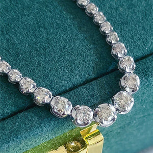 Women's S925 Moissanite Curved Tennis Necklace - Different Drips