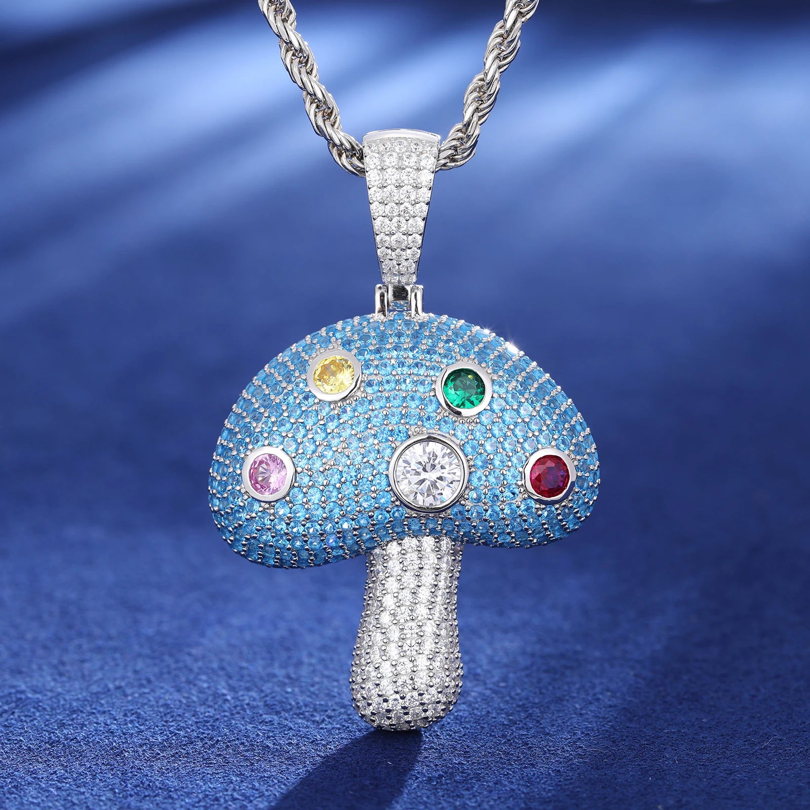 S925 Moissanite Mushroom Pendant - Different Drips